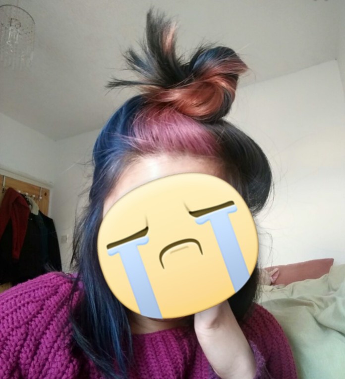 Multi- Coloured hair in natural light